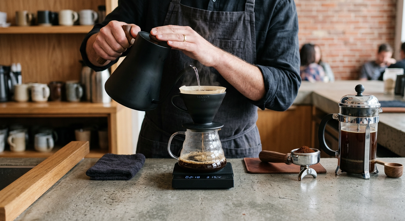 Pour-over coffee brewing