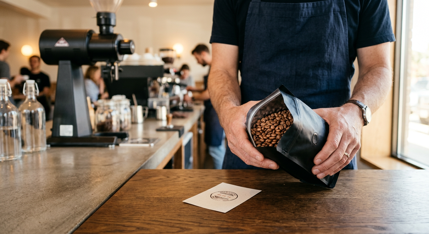 fresh coffee beans bag