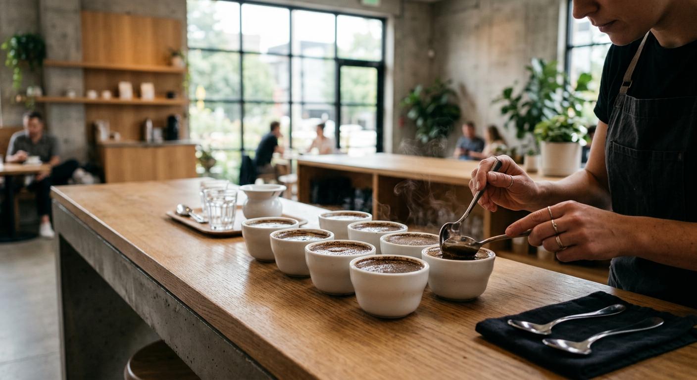 Coffee cupping session