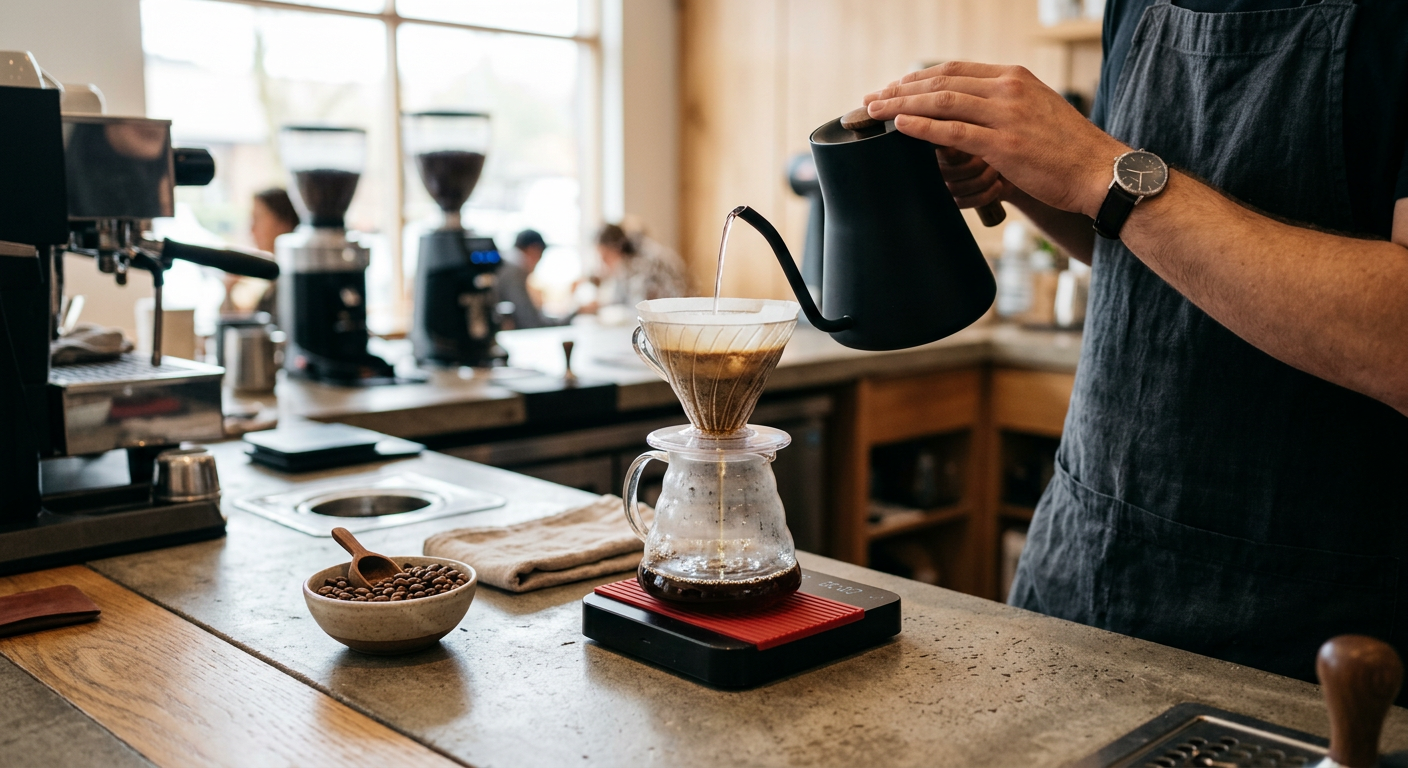 Pour-over brewing setup