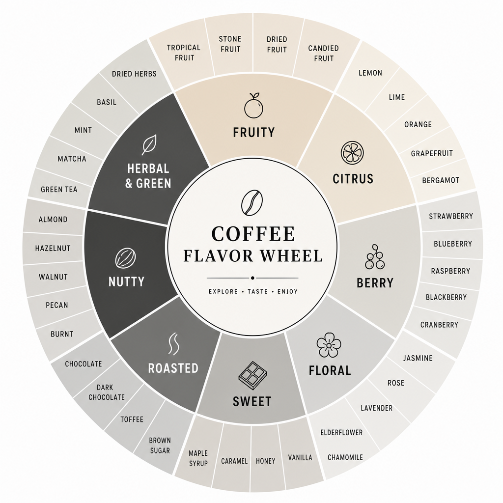 Coffee flavor wheel