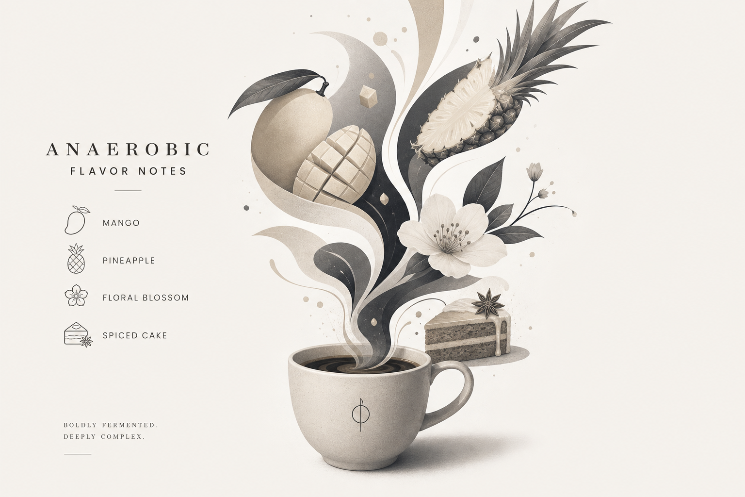 Fruity anaerobic coffee notes