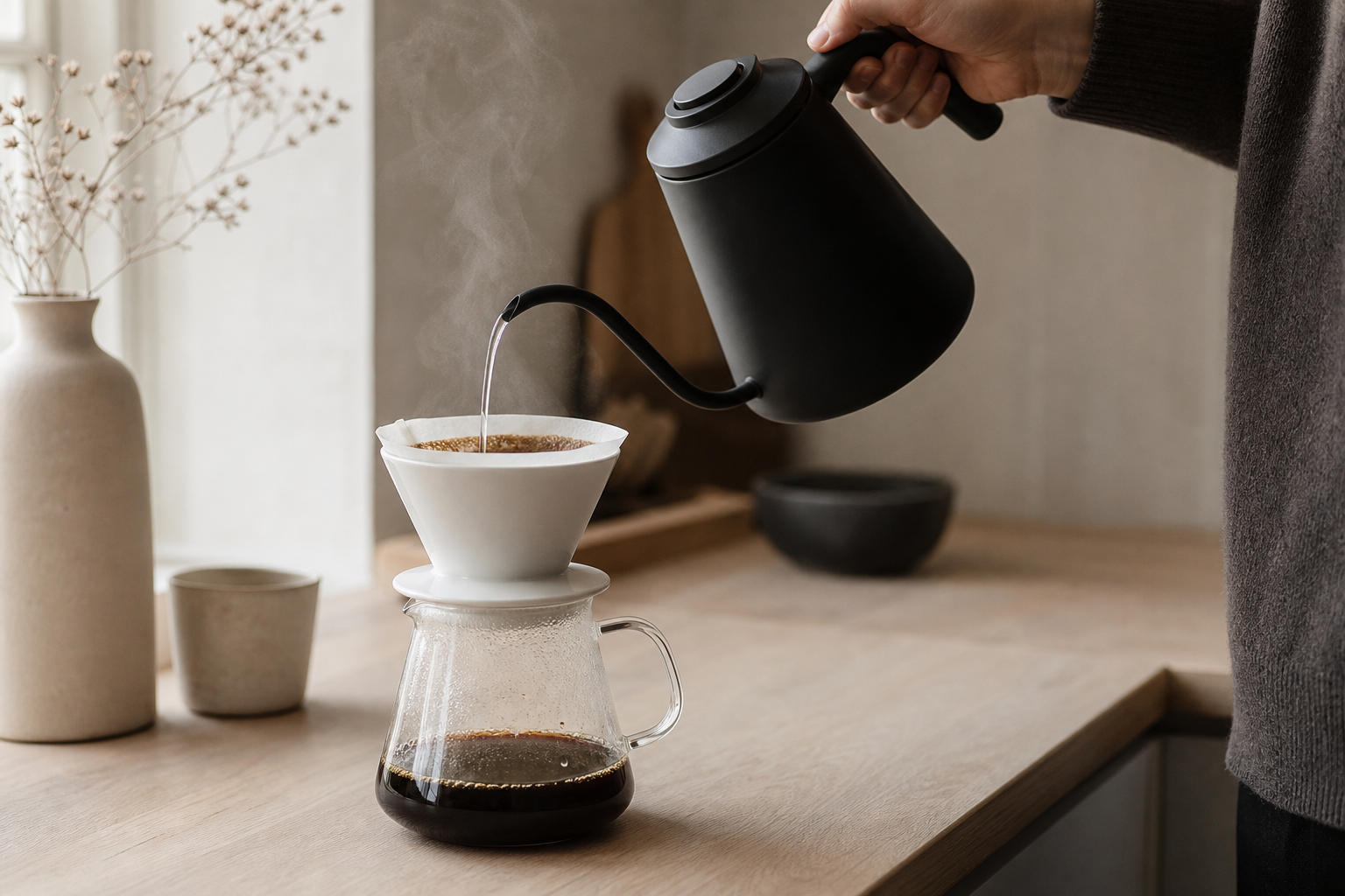Morning pour-over coffee