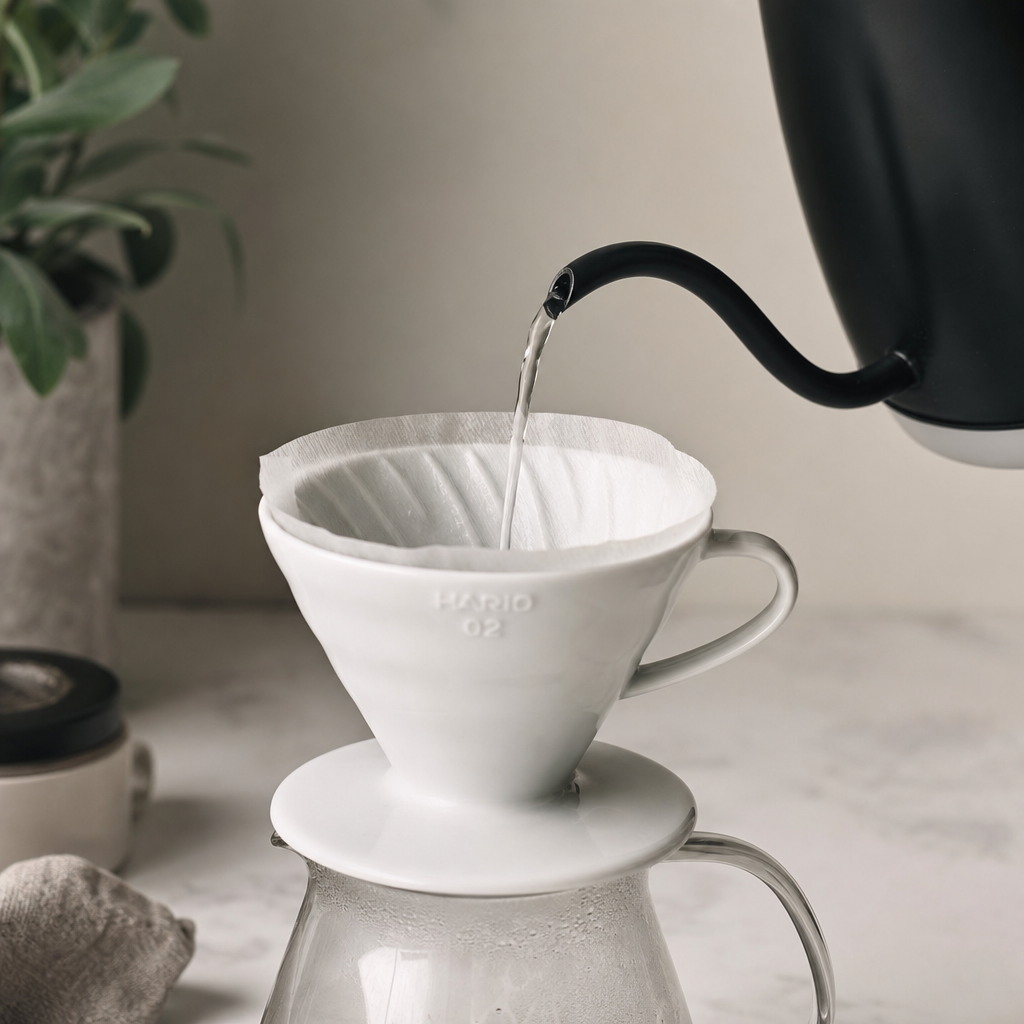 Rinsing pour-over filter