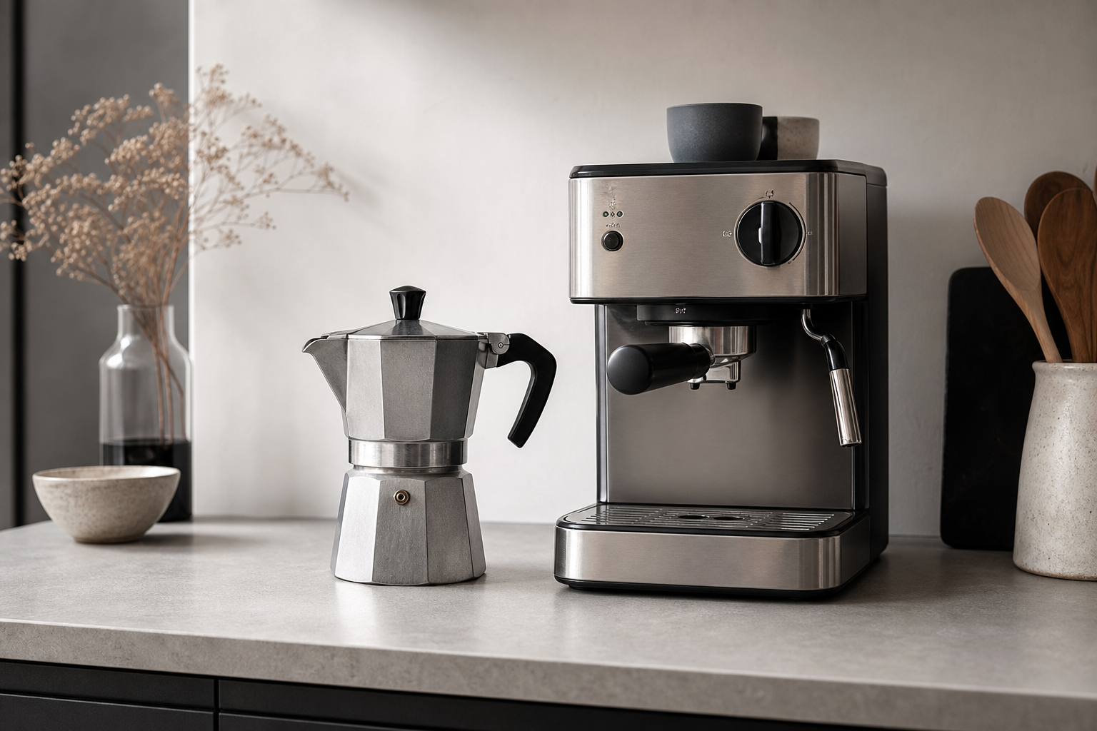 Moka pot and espresso